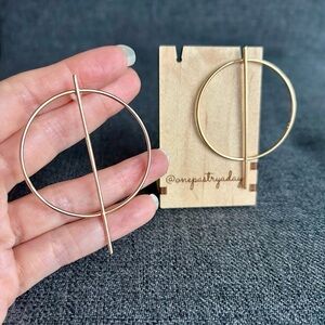 Macy’s SOHI Art Deco, Sleek Circle + Bar Drop Fashion Earrings, Gold